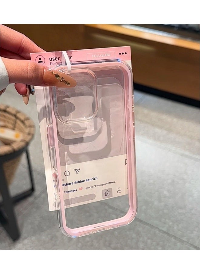 Clear Case for iPhone 16 – Shockproof Soft TPU Bumper Frame with Flexible Transparent Back, Crystle Pastel, Customizable with Kawaii Dachshund Epoxy Resin Stickers (Peach Pink & Dachshund Epoxy Resin Stickers) - Image 4