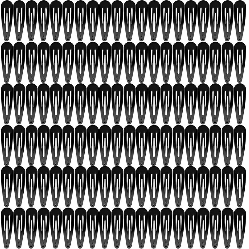 Hair Clips 120 Pack Black Barrettes Women Metal Snap Hair Clips Funtopia 2 Inch No Slip Metal Barrettes for Girls Kids Teens Women