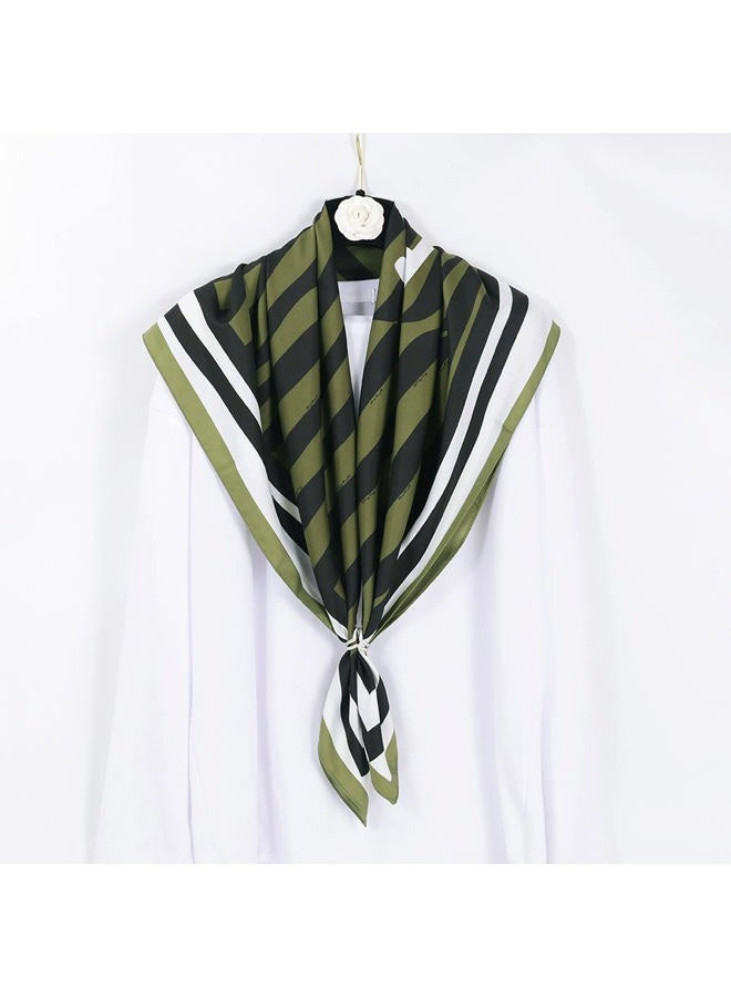 YOUR SMILE Silk Like Scarf Women's Fashion Pattern Large Square Satin Headscarf Headdress, 206, L - Image 2