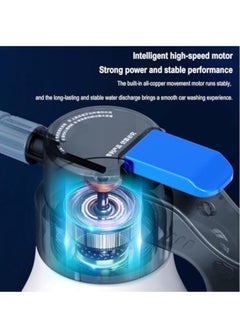 KASTWAVE بخاخ رغوة كهربائي لغسيل السيارات، مدفع رغوة، خرطوم قاذف رغوة، بخاخ ضغط 1.5 لتر، غسالة رغوة محمولة باليد، أداة تنظيف رغوة الرش، مضخة رغوة قابلة لإعادة الشحن عبر USB للمنزل والحديقة والسيارة  - Image 5
