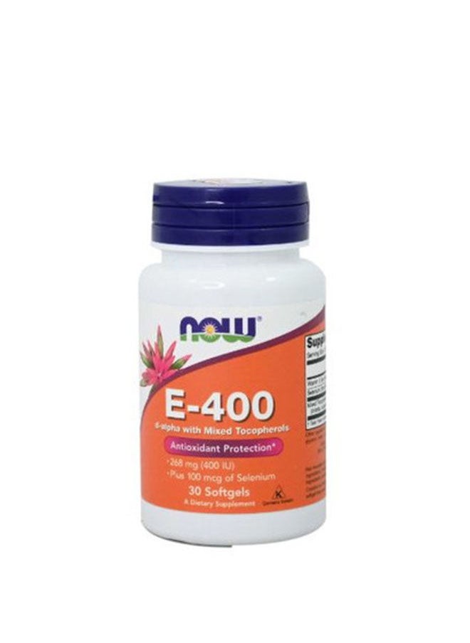 now - E-400 D-Alpha with Mixed Tocopherols Antioxidant Protection 30 Softgel - Image 1