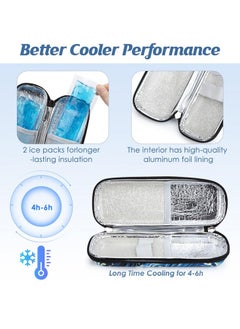 Leng Ke Insulin Cooler Travel Case with 2 Cooler Ice Packs, Small EVA Diabetic Insulated Organizer Portable Cooling Bag for Medication Cooling Insulation, Epi Pen Carrying Bag  - Image 3