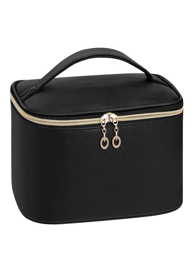 حقيبة مكياج للسفر من سينبوي، حقائب مستحضرات تجميل كبيرة السعة للنساء، حقيبة أدوات تجميل جلدية محمولة مقاومة للماء، حقيبة تنظيم مكياج مع فاصل ومقبض - Image 1