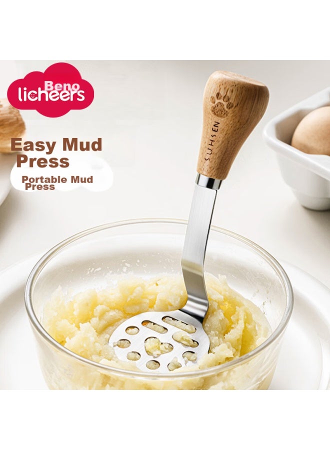 Licheers مهرس البطاطس من ليشيرز، مجموعة أدوات تحضير طعام الأطفال، جهاز سحق من الفولاذ المقاوم للصدأ، مطحنة بيض الأطفال، ملعقة هرس - Image 1