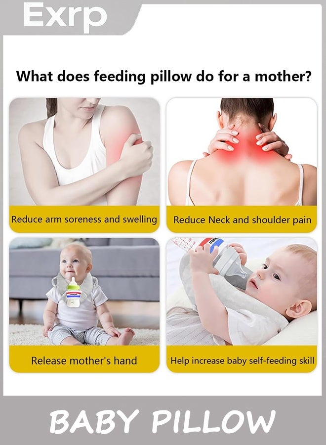 Exrp Baby Pillow,Breastfeeding Pillow,Nursing Cushion for Bottle Feeding Comfort,Arm & Wrist Relief Pillow for Infant Care - Image 2