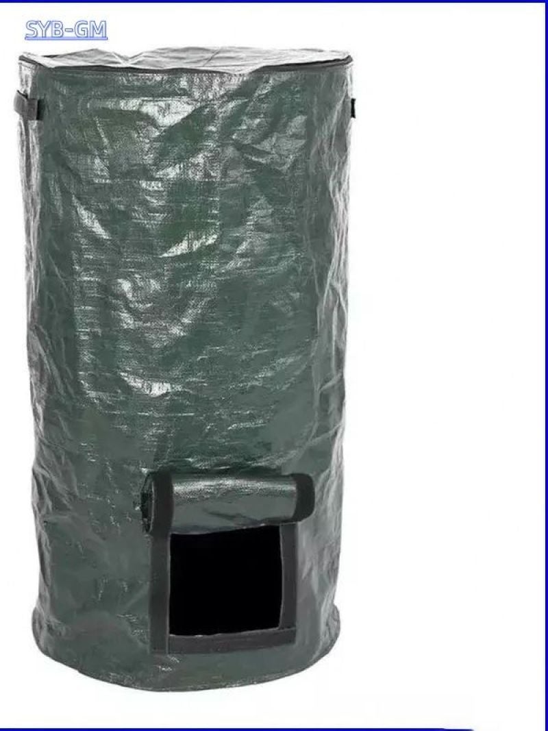 Compost Bag 35×60 Cm Green - With Zipper Easy To Fill, Heavy Duty Reusable Compost Bag With Viewing Window, Reinforced Handles For Outdoor Garden Kitchen Scraps Organic Waste - Image 1