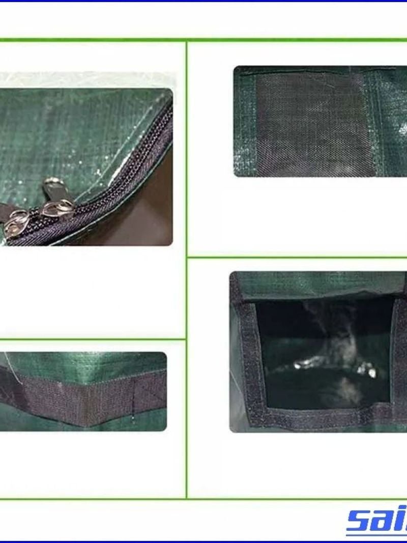 Compost Bag 35×60 Cm Green - With Zipper Easy To Fill, Heavy Duty Reusable Compost Bag With Viewing Window, Reinforced Handles For Outdoor Garden Kitchen Scraps Organic Waste - Image 3