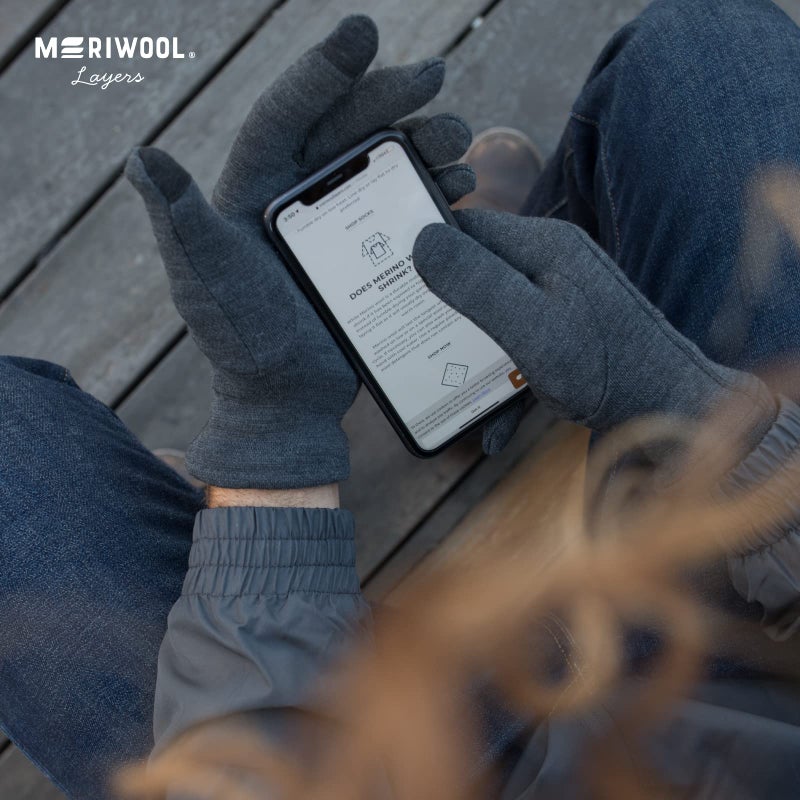 MERIWOOL Merino Wool Glove Liners - Touchscreen Compatible - Image 4