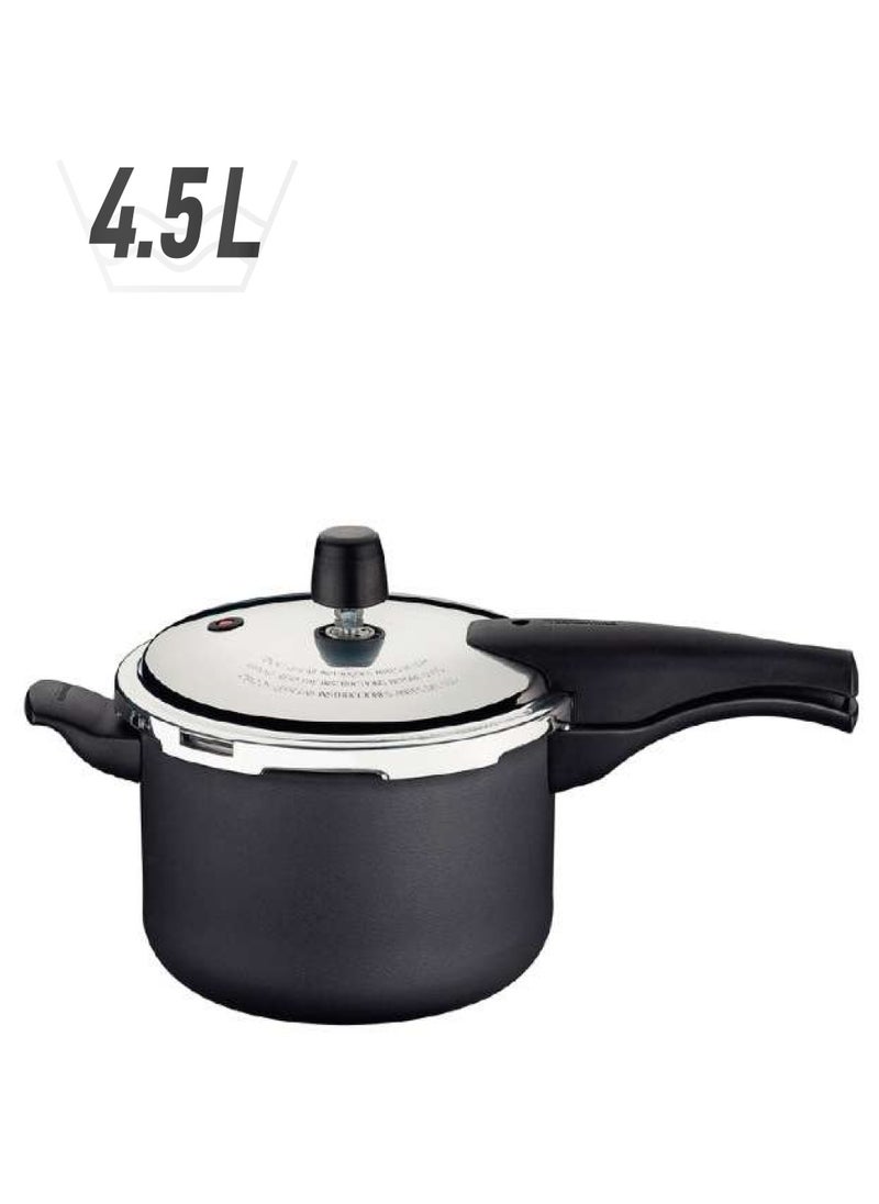 TRAMONTINA 20cm Since 1911,Made in Brazil- 20cm ,  Vancouver 20cm 4.5L Graphite Aluminum Pressure Cooker with Interior and Exterior Starflon Max PFOA Free Nonstick Coating Black Black Black  - Image 1