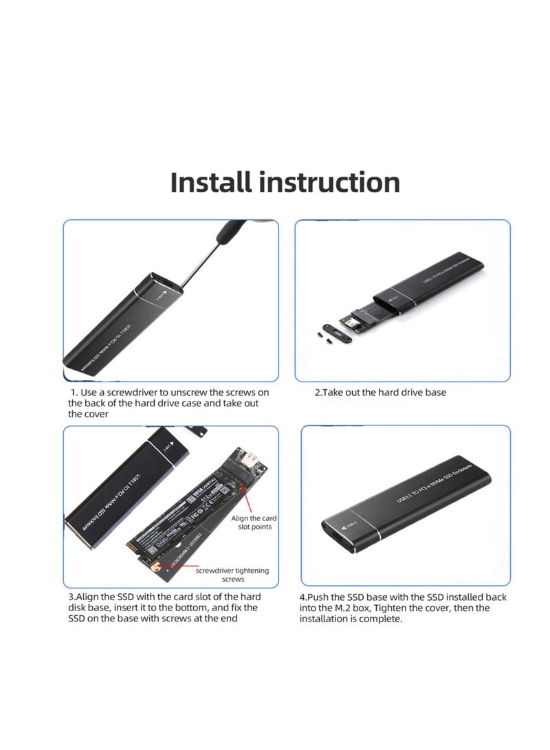 AROAQ Portable  Adapter M Key HD Storage Box for Mac Windows Laptop PC Type C - Image 4