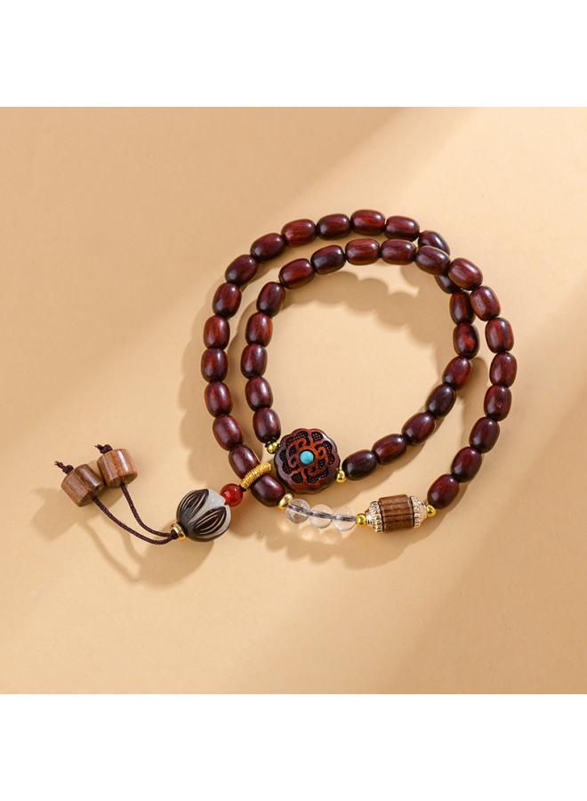 Natural Mountain Sandalwood Bodhi Round Beads Old Beads Bamboo Double Circle Multi-circle Bracelet Plate Playing Buddha Beads Bracelet 