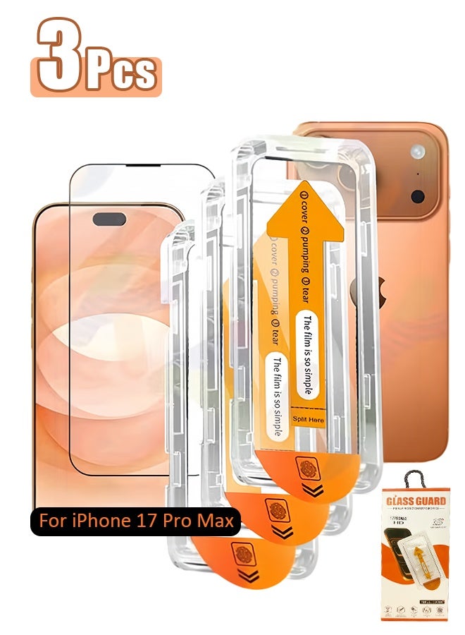 3Pcs iPhone 17 Pro Max Screen Protector,for iPhone 17 Pro Max with Oleophobic Coating Dust Free Easy Installation - Image 1