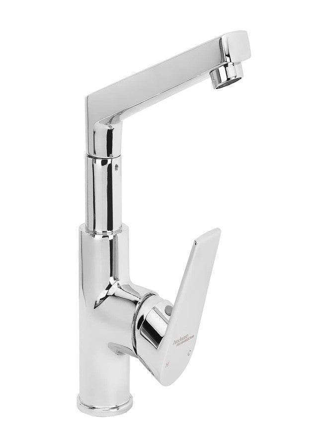 Hindware Italian Collection F360028CP Element Hot and Cold Sink Mixer with Swivel (Deck Mounted), Brass with Chrome Finish - Image 2