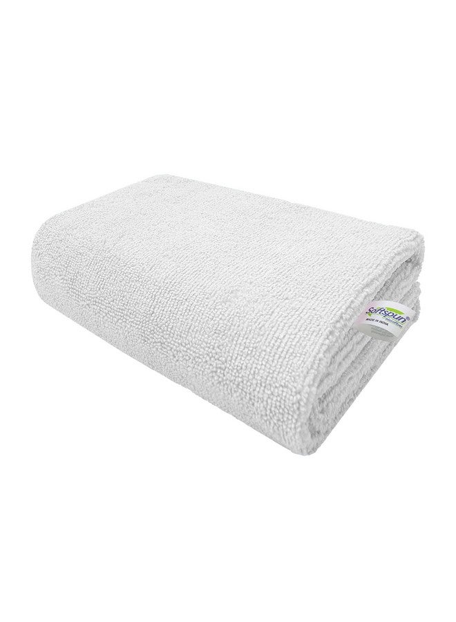 SOFTSPUN Microfiber Bath and Hair Care Towel, 60x120 Cms, 1 Piece Towel Set, (White). Soft and Comfortable, Extra Large Multi-Purpose Highly Absorbent. - Image 1