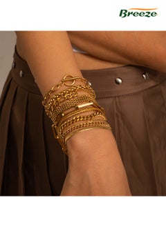 Breeze Gold-plated thick chain bracelet electroplated non-fading titanium steel hand jewelry for women  - Image 3