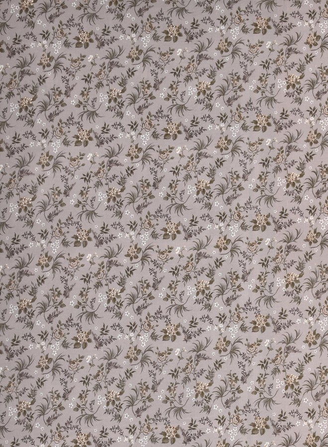 Bella Casa Double Bedsheet Set Cotton King Size With 2 Pillow Covers Floral Design Grey Colour - Stella Collection, 180 tc - Image 5