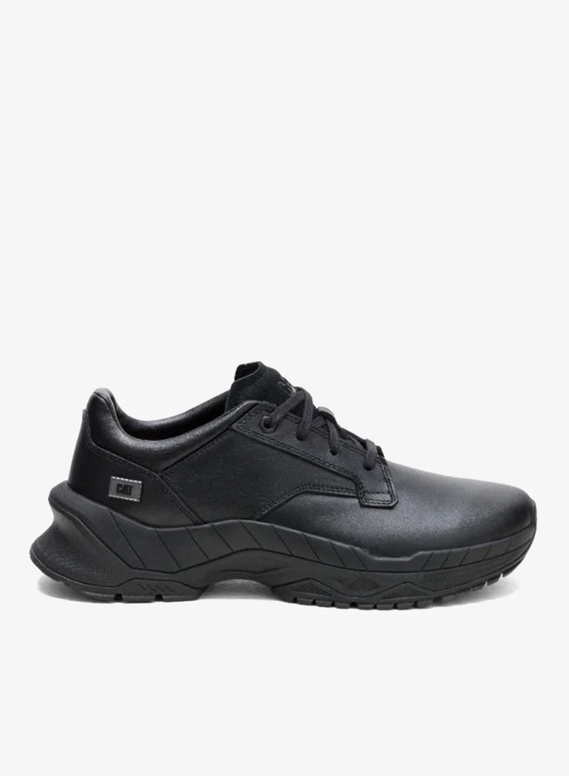 Caterpillar CAT Wattage Black Men’s Shoe – Smooth Leather & Cow Suede, EVA Comfort Midsole, SRX Slip‑Resistant T1575 Outsole