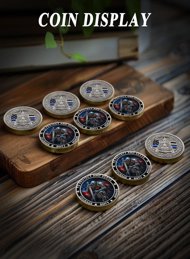 ASmileIndeep Knight Guardian Challenge Coin - Police Challenge Coin -Thin Blue Line Law Enforcement Hero Medallion - Honor Police Officers Knight Protect Commemorative Gifts - Image 4