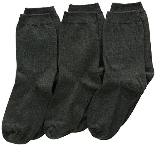 Jefferies Socks Boy's School Uniform Cotton Crew 3 Pair Pack, Charcoal, X-Large - Image 3