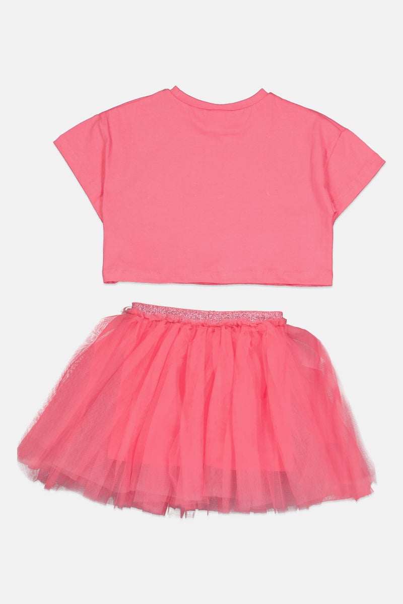 MISS Toddlers Girl Short Sleeves Sequin Top And Skort Set, Pink  - Image 2