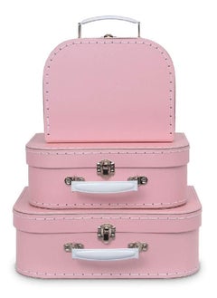 Jewelkeeper Paperboard Vintage Suitcase - Mini Suitcases Decor - Cardboard Suitcase for Antique Travel Decorations - Mini Luggage Gift Box - 3 Decorative Storage Gift Boxes for Birthday or Wedding