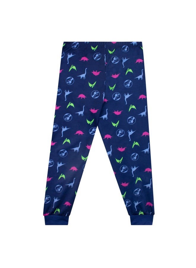JURASSIC WORLD - Pajamas Girls Dinosaur Pajama Set Short Sleeved Multicolor 10 - Image 1