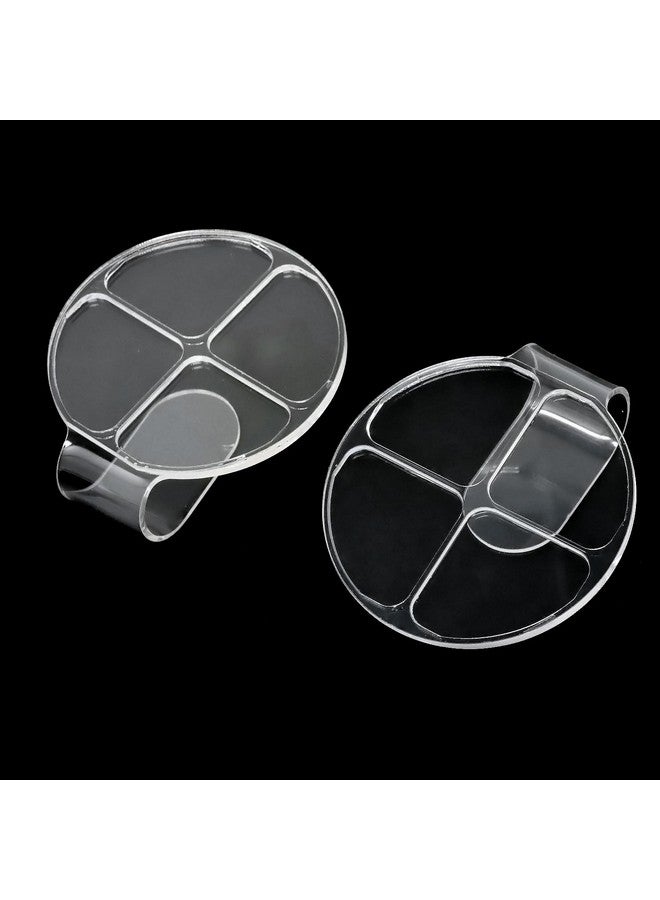 Yueton 2Pcs Acrylic Makeup Mixing Tray Makeup Palette Spatula Eyeshadow Makeup Hand Palette Nail Art Transparent Palette Hand Makeup Mixing Palette Cosmetic Foundation Dish For Makeup Foundation - Image 1