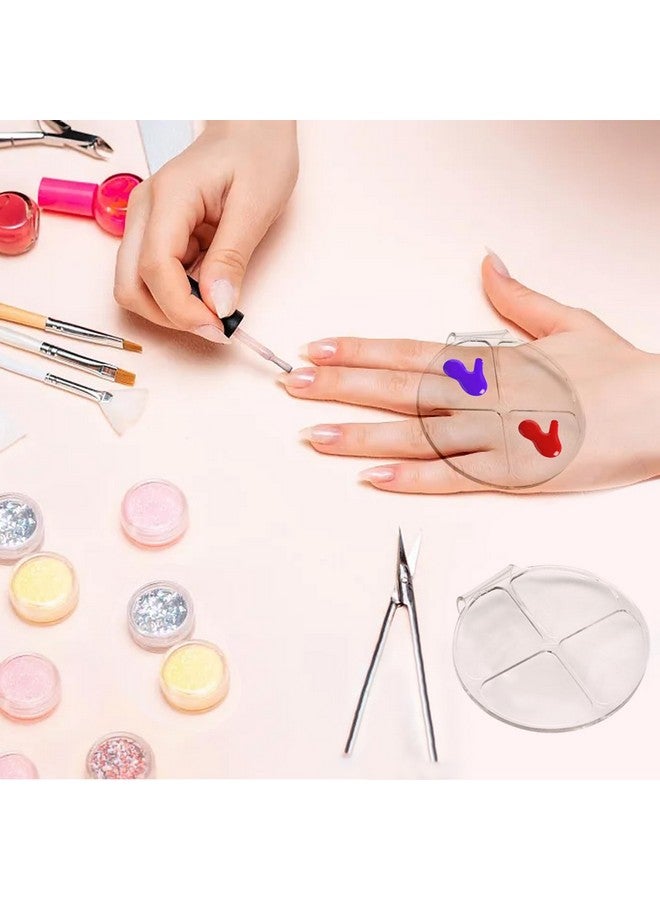 Yueton 2Pcs Acrylic Makeup Mixing Tray Makeup Palette Spatula Eyeshadow Makeup Hand Palette Nail Art Transparent Palette Hand Makeup Mixing Palette Cosmetic Foundation Dish For Makeup Foundation - Image 3