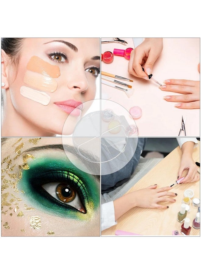 Yueton 2Pcs Acrylic Makeup Mixing Tray Makeup Palette Spatula Eyeshadow Makeup Hand Palette Nail Art Transparent Palette Hand Makeup Mixing Palette Cosmetic Foundation Dish For Makeup Foundation - Image 5