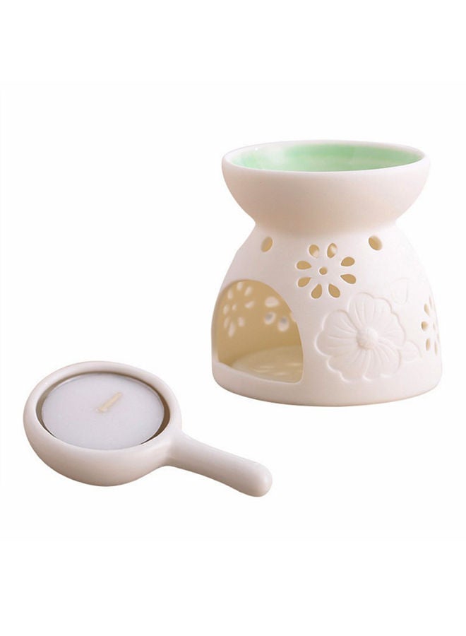 NIBEMINENT Ceramic Incense Essential Oil Burner White 9.2 x 5.4 5.4inch - Image 1