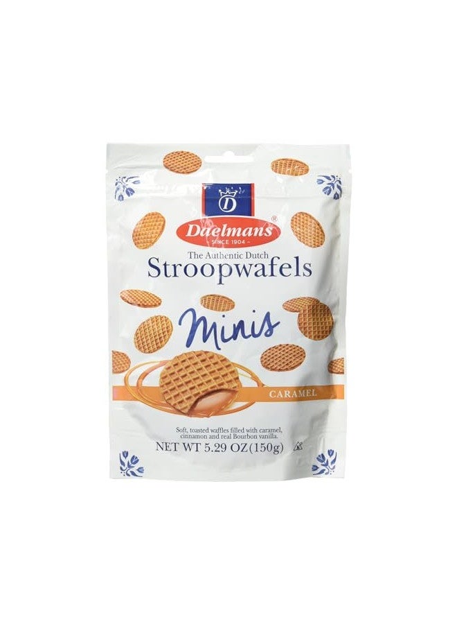 Daelmans Daelmans Stroopwafels, Dutch Waffles Soft Toasted, Caramel, Office Snack, Mini Size, Kosher Dairy, Authentic Made In Holland, 1 Pouch, 5.29 Oz  - Image 3