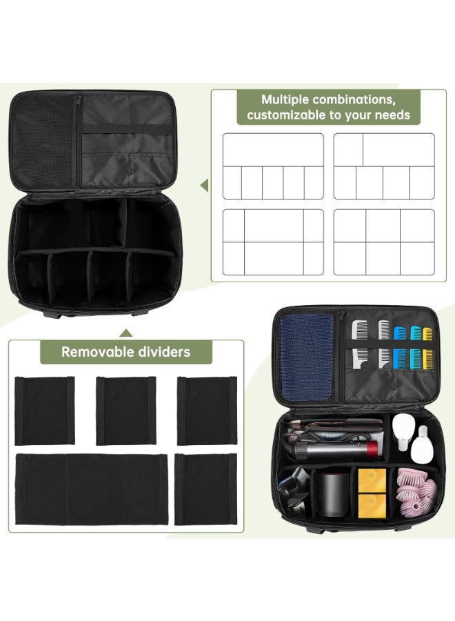 TORIBIO Large Capacity Hairdresser Bag with Adjustable Dividers Barber Carrying Bag Barber Travel Case Organizer for Clippers and Supplies Holds Various Hair Cutting Tools - Image 4