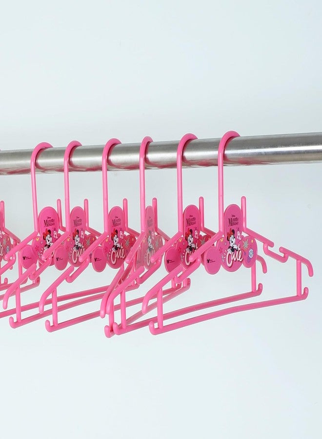 Gluman Kids Hanger | Plastic Baby Clothes Hanger | Hanger for Wardrobe | Kids Hangers for Clothes | Hanger for Clothes | Disney Minnie Cria Kids Hangers | 12 Piece | Pink - Image 4