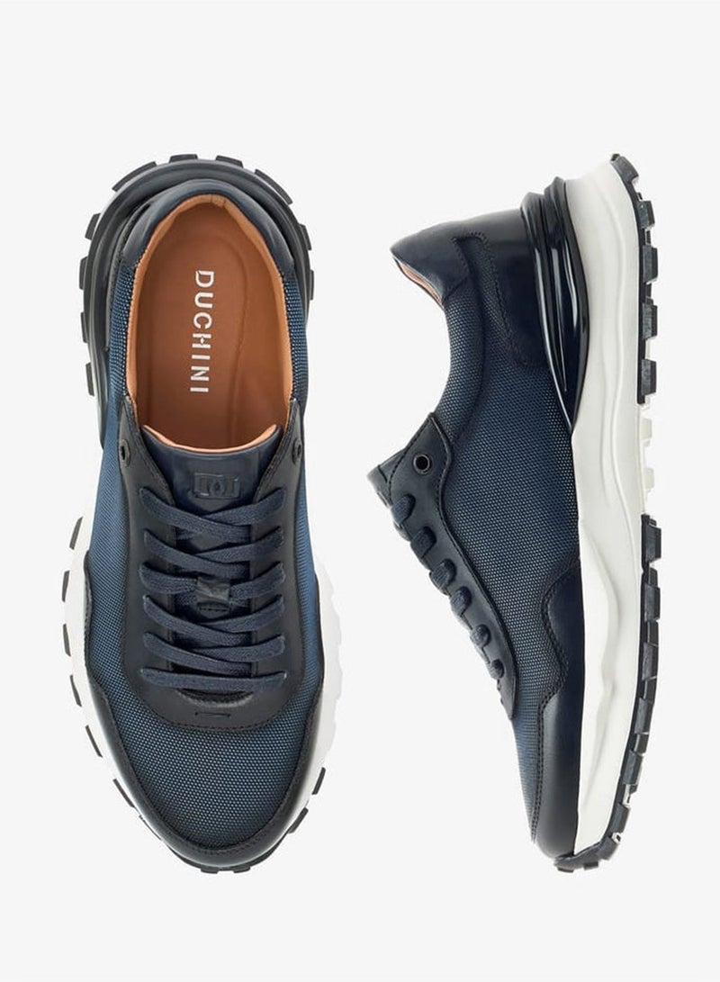 دوتشيني سنيكرز رجالي برباط وكاحل منخفض بنقوش - Image 2