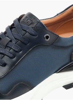 DUCHINI Mens Textured Lace-Up Low Ankle Sneakers  - Image 4