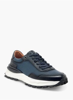 DUCHINI Mens Textured Lace-Up Low Ankle Sneakers  - Image 1