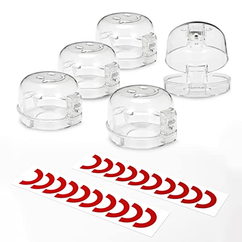 Babepai Stove Knob Covers for Child Safety 5 Packs Babepai Upgraded Double-Key Design Universal Size Baby Safety Gas Oven Knob Covers Stove Guard Kid Proofing - Image 1