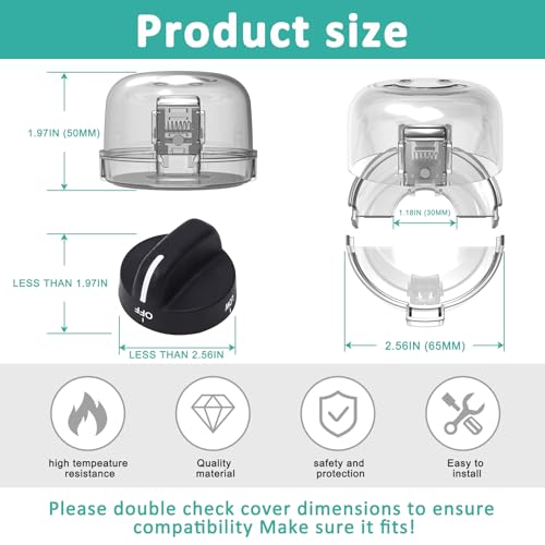 Babepai Stove Knob Covers for Child Safety 5 Packs Babepai Upgraded Double-Key Design Universal Size Baby Safety Gas Oven Knob Covers Stove Guard Kid Proofing - Image 2