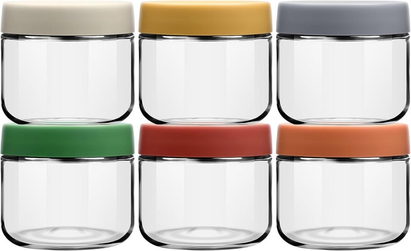 EONJOE 10 oz Glass Jars with Lids Meal Prep Portion Control Containers Pudding Yogurt Overnight Oats Salad Snack Cereal Candy Food Storage Cups Bowls Airtight - Image 1