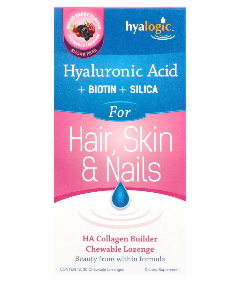 HA Collagen Builder Hyaluronic Acid + Biotin +Silica Mixed Berry 30 Chewable Lozenges