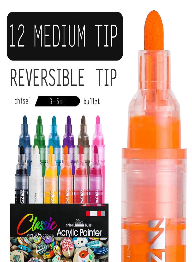 ZSCM 12 Color Classic Flashing Markers Pens - Image 3