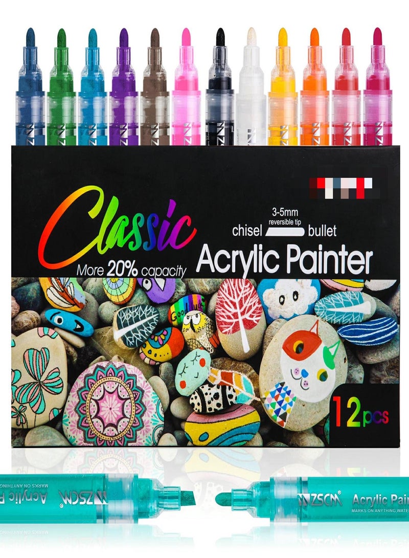 ZSCM 12 Color Classic Flashing Markers Pens - Image 1