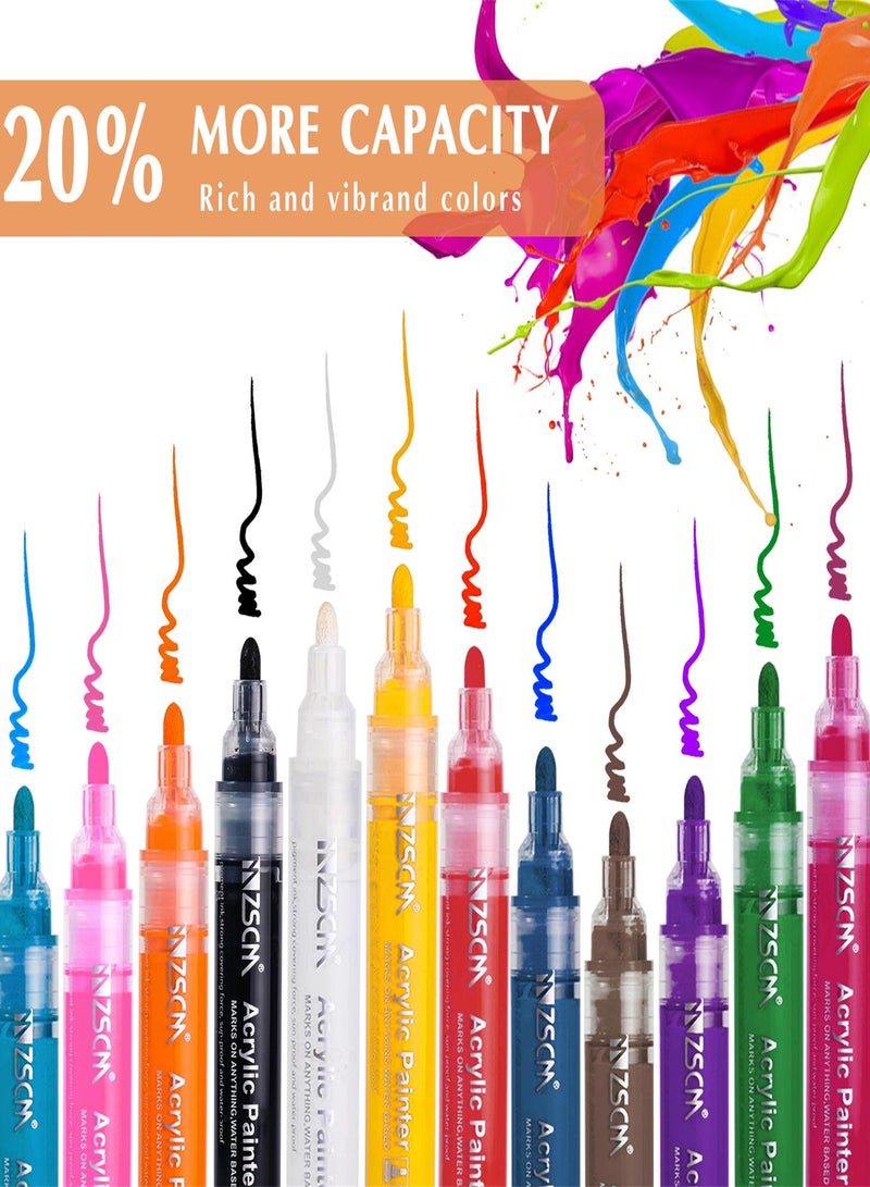 ZSCM 12 Color Classic Flashing Markers Pens - Image 4