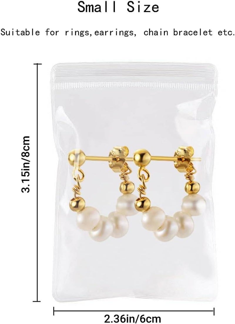 CLENEA 30pcs 3 Sizes Clear Jewelry Organizer, Earring Ring Necklace Storage Bags Travel, Anti Tarnish Protect Jewelry Storage Pouches, PVC Earrings Rings Bracelets Necklaces Storage Bags - Image 2