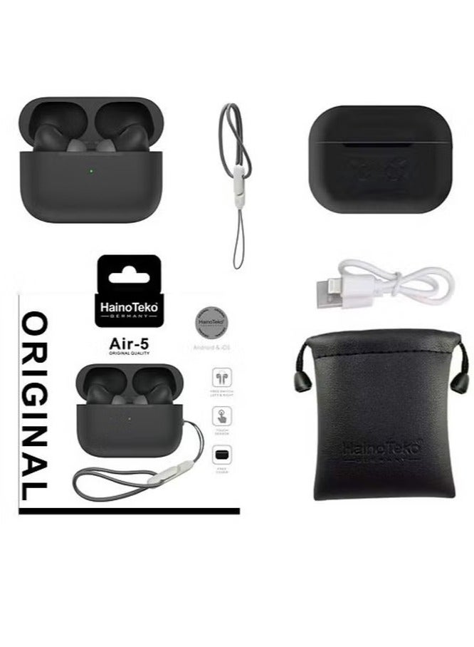Haino Teko Air 5 Bluetooth Wireless Earphone Pro 2 for iPhones – Premium Sound Quality, Comfortable Fit, Touch Control, Long Battery Life, Noise Cancellation, Perfect for Music, Calls, and Sports - Image 5