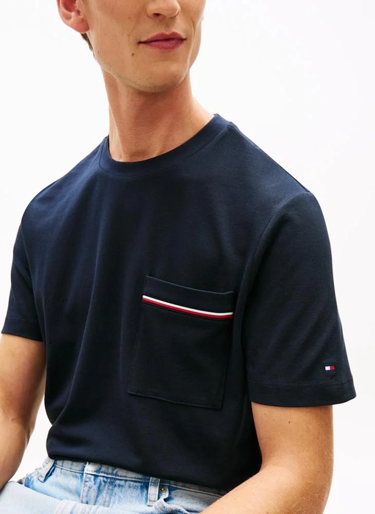 Tommy Hilfiger  Global Stripe Pocket Pique Jersey T-Shirt for Men | Best Price UAE