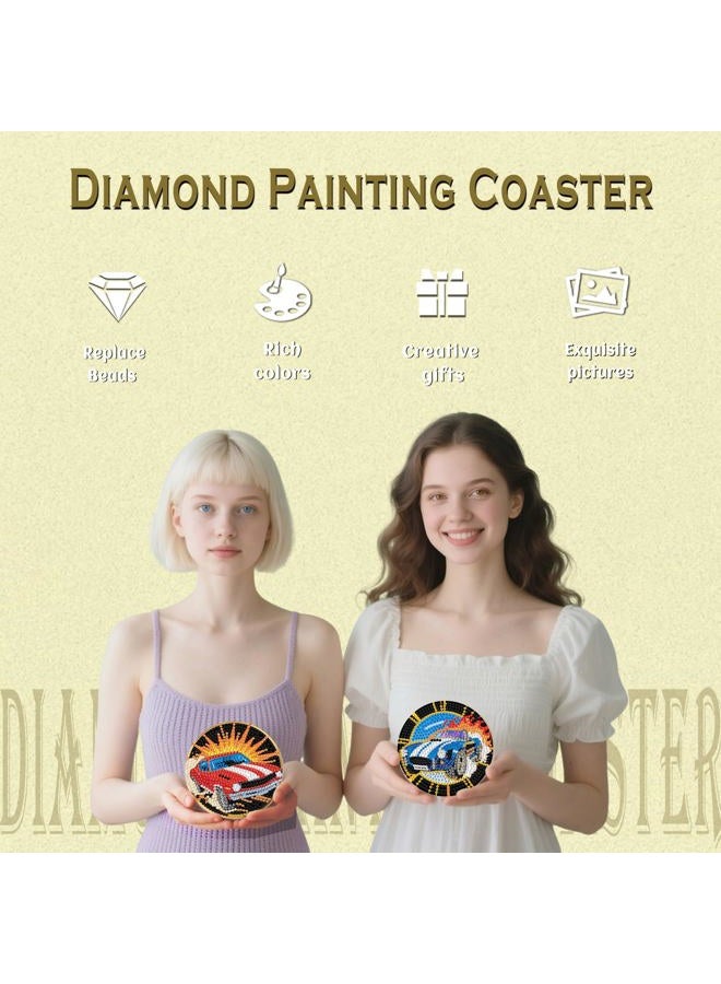 DOTZSO 8 Pcs Sports Car Diamond Art Coaster Kits with Holder,Diamond Painting Coasters for Adults Beginners,Party Home Decor Abstract,Fun Gifts for Women - Image 4