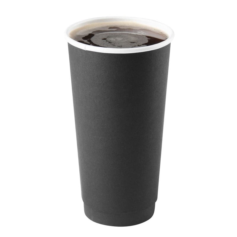 Restaurantware Restaurantware 20 Ounce Disposable Coffee Cups 250 Insulated Double Wall Paper Cups  Lids Sold Separately Leakproof Black Paper Hot Beverage Cups RolledRim Serve Coffee Or Hot Chocolate 