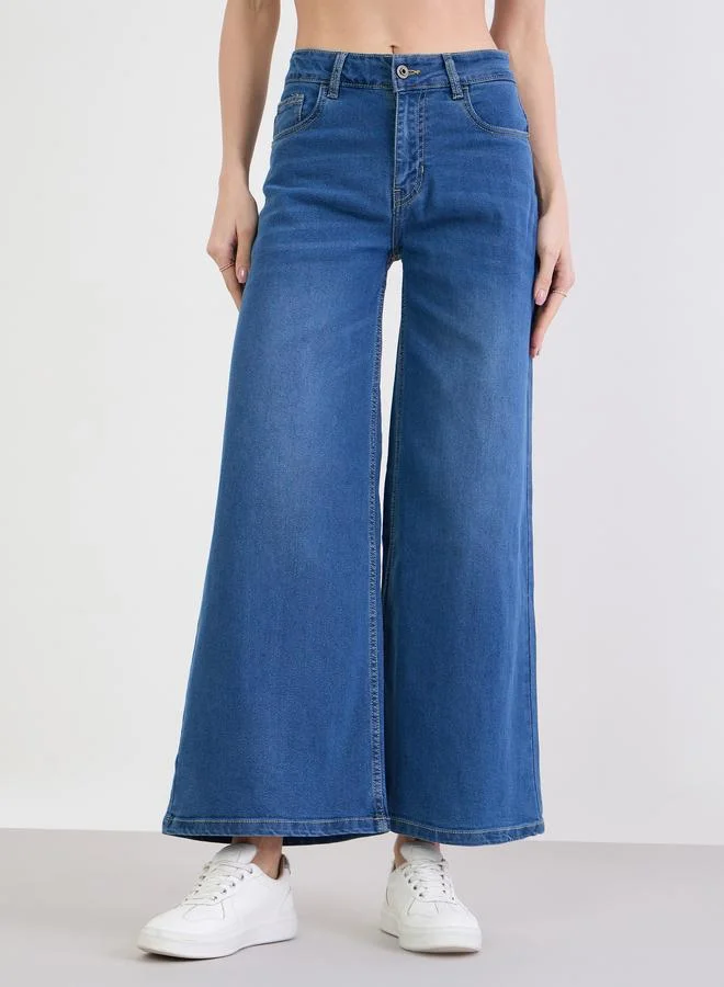 Styli Women Blue Wide Leg Jeans