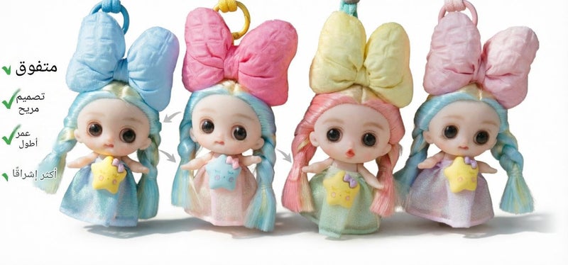 Kids Keyring - Cute Doll Face Cartoon Character Keychain for Boys Girls Bag Charm Holder (Option 12) - Image 4
